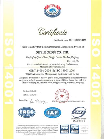 Group company certificate ISO-14001 E